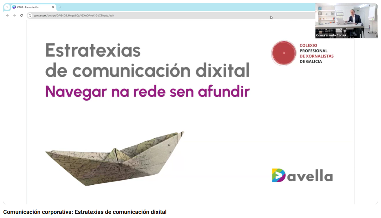 Comunicando presenta o seminario web «A comunicación corporativa: Comunicar con estratexia» do CPXG