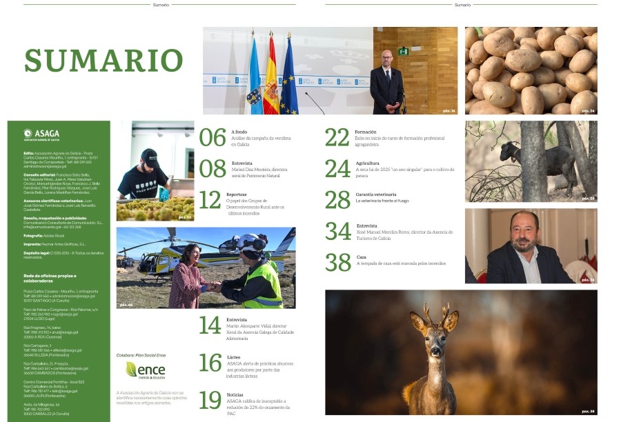 ASAGA publica el número de septiembre de su revista Axenda Agraria