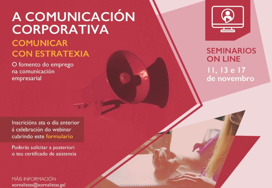 Comunicando participa en el ciclo de seminarios online sobre comunicación corporativa del Colexio de Xornalistas de Galicia