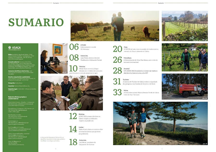 Publicado el último número de Axenda Agraria, la revista oficial de la Asociación Agraria de Galicia